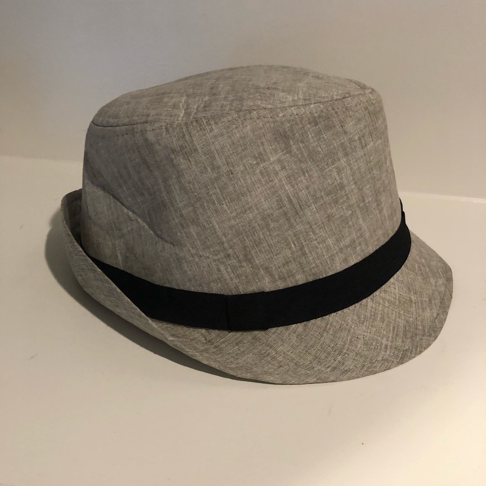 Gray fabric fedora hat